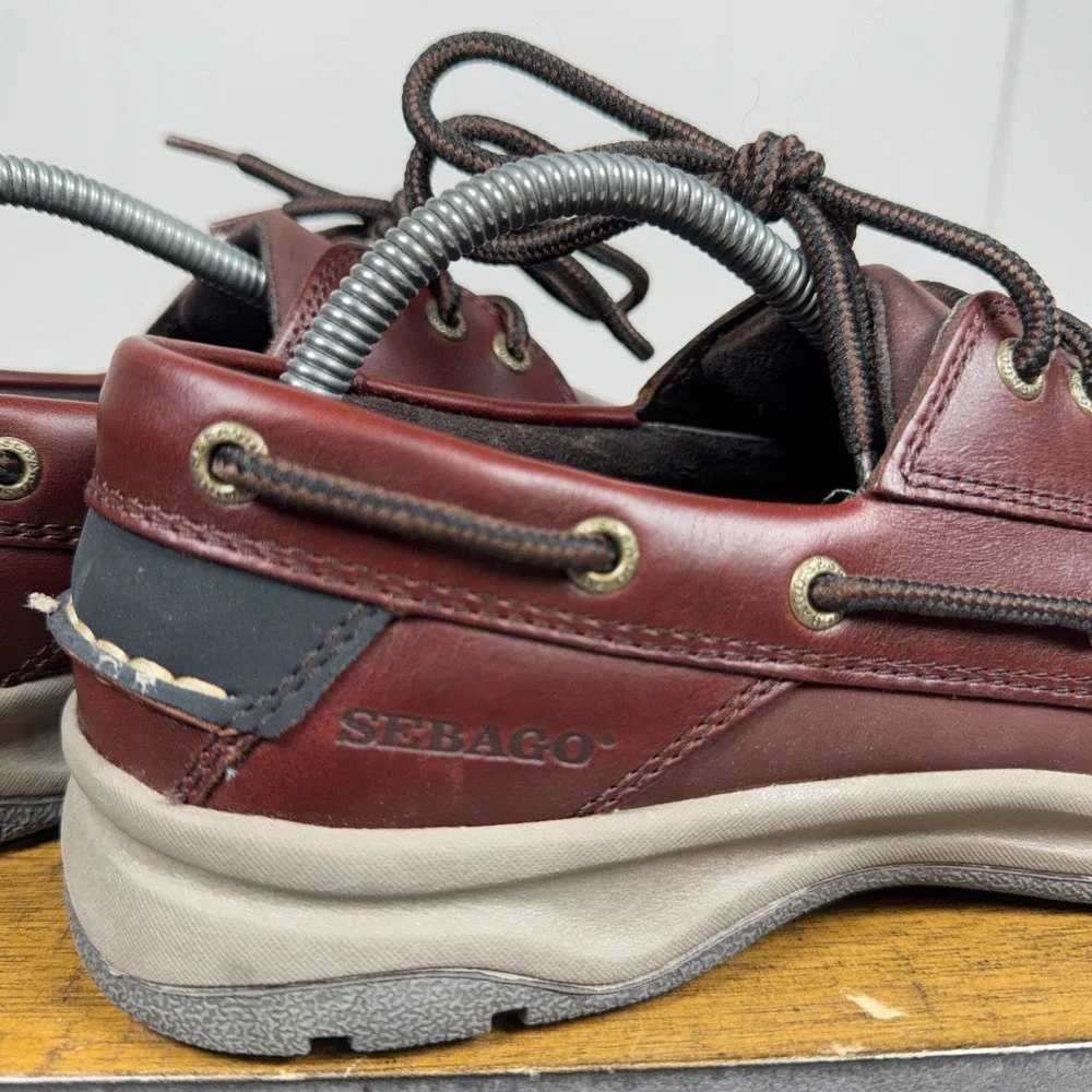 Sebago Boat‎ Shoes Mens 10 Brown Smooth Bluefin Ox Leather Nautical Deck Shoes